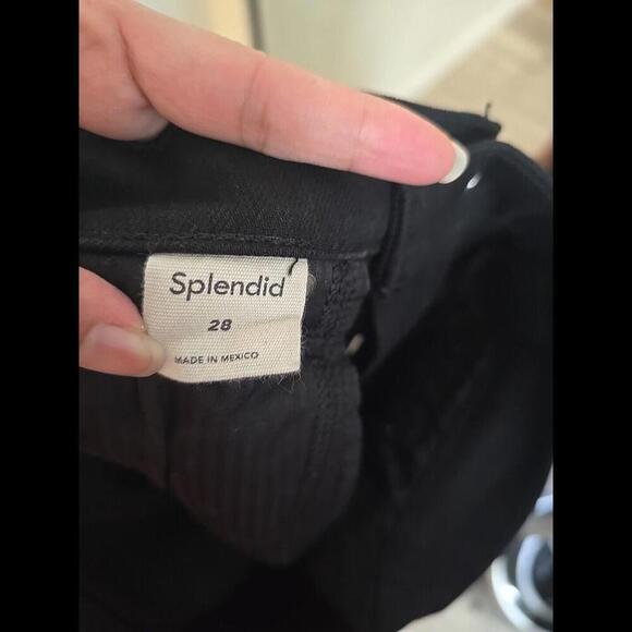 NWT Splendid women's High Waist Slim Kick Crop Ankle Straight Black  Jeans US 28 - Picture 6 of 9